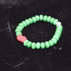 Unbranded Beaded Stretch Bracelet Unisex OS Green Red Cross Faith Jewelry